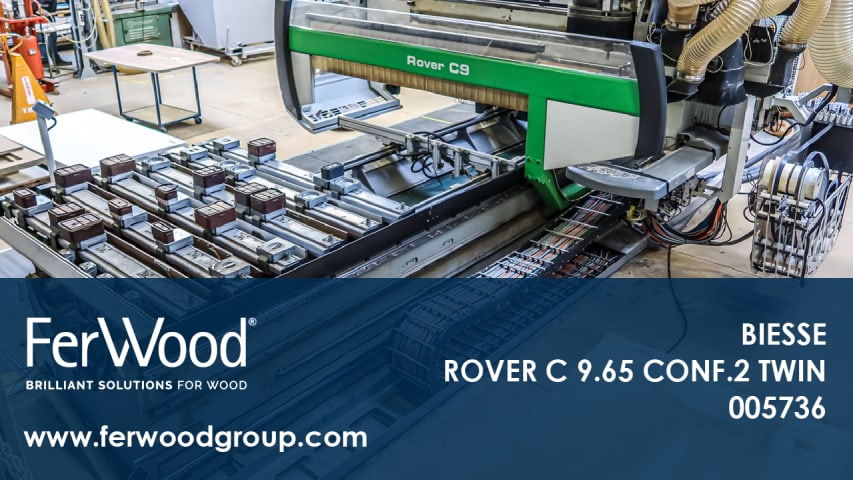 CNC Machine Centres For Routing, Drilling And Edgebanding. BIESSE ROVER C 9.65 CONF.2 TWIN