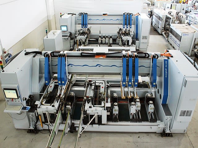 Durchlaufbohr- und Dübeleintreibanlage WEEKE + BARGSTEDT PROFILINE BST 750; P TTL401/12