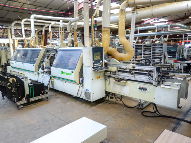 biesse - rbo - stream sb2 9.5 - squaringedgebanding line per lavorazione legno