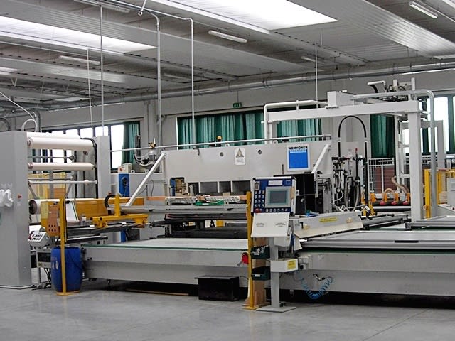 wemhoener + cefla + giardina - kt-m-15 + dualtech - ligne de pressage per lavorazione legno