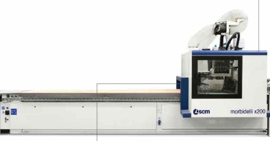 morbidelli - x200 2231 - cnc machine centres with flat table per lavorazione legno