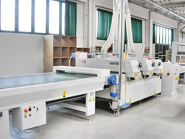 wemhoener + cefla + giardina - kt-m-15 + dualtech - ligne de pressage per lavorazione legno