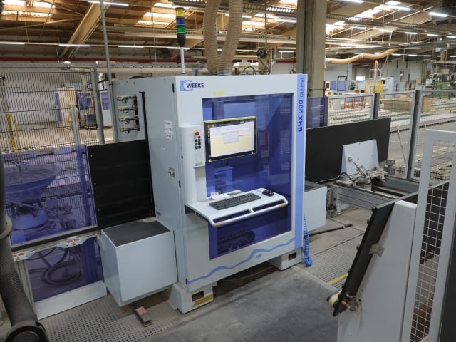 weeke - bhx 200/d + kr 120 - 钻孔与嵌入生产线 per lavorazione legno