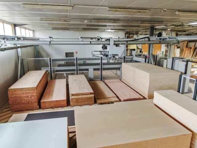 bargstedt + holzma - hpp 380/43/43 - beam panel saws with automatic warehouse per lavorazione legno